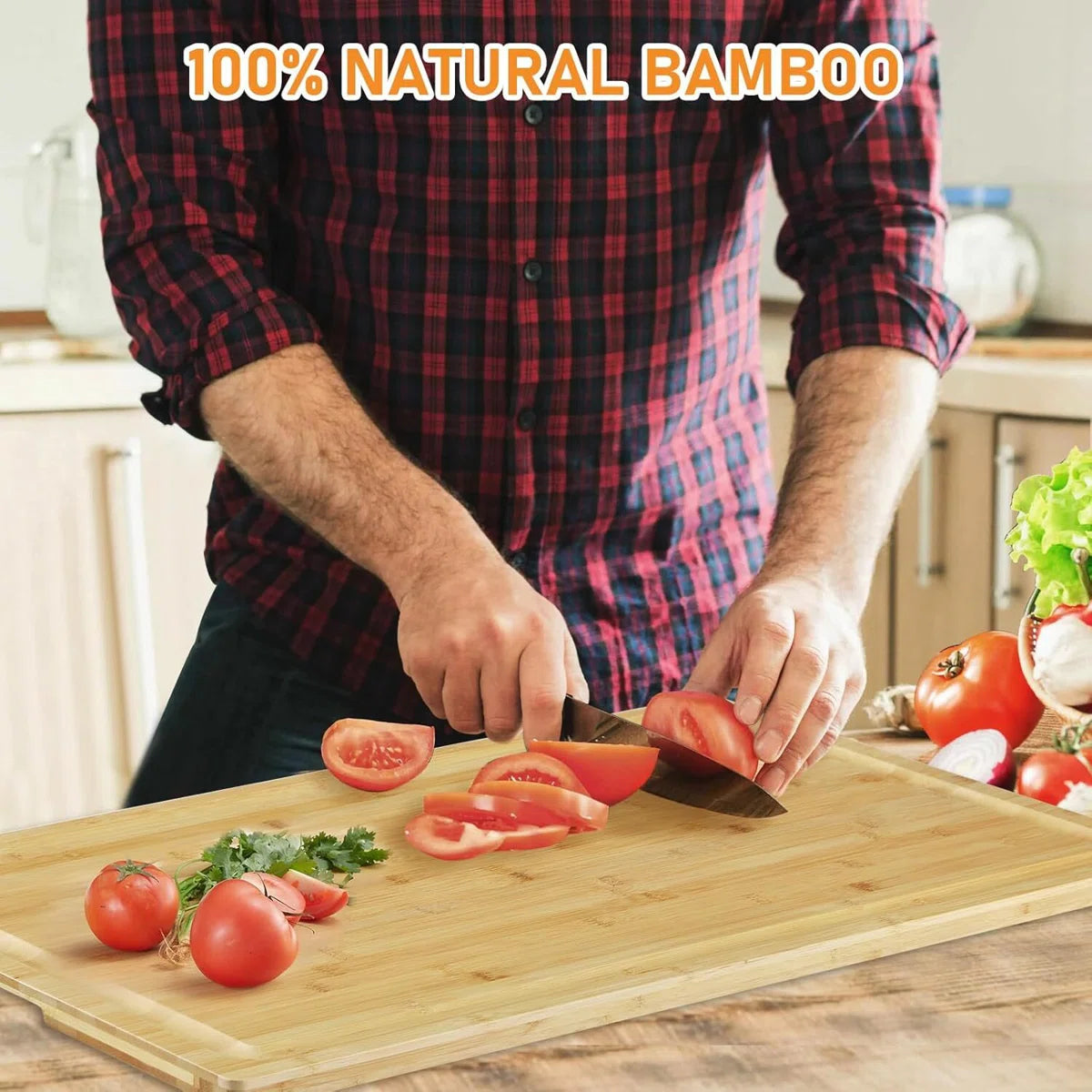 30"x20"  Bamboo Cutting Board Stovetop Cover with 4 Removable Feet