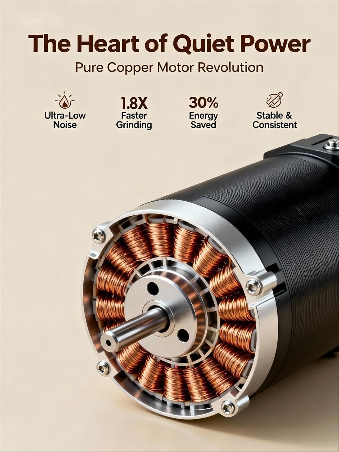 Portable Electric Burr Coffee Grinder - 38 External Grind Settings