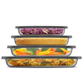 8-Piece Rectangular Glass Bakeware Set with Lids