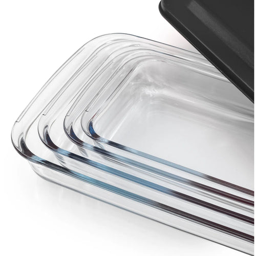 8-Piece Rectangular Glass Bakeware Set with Lids