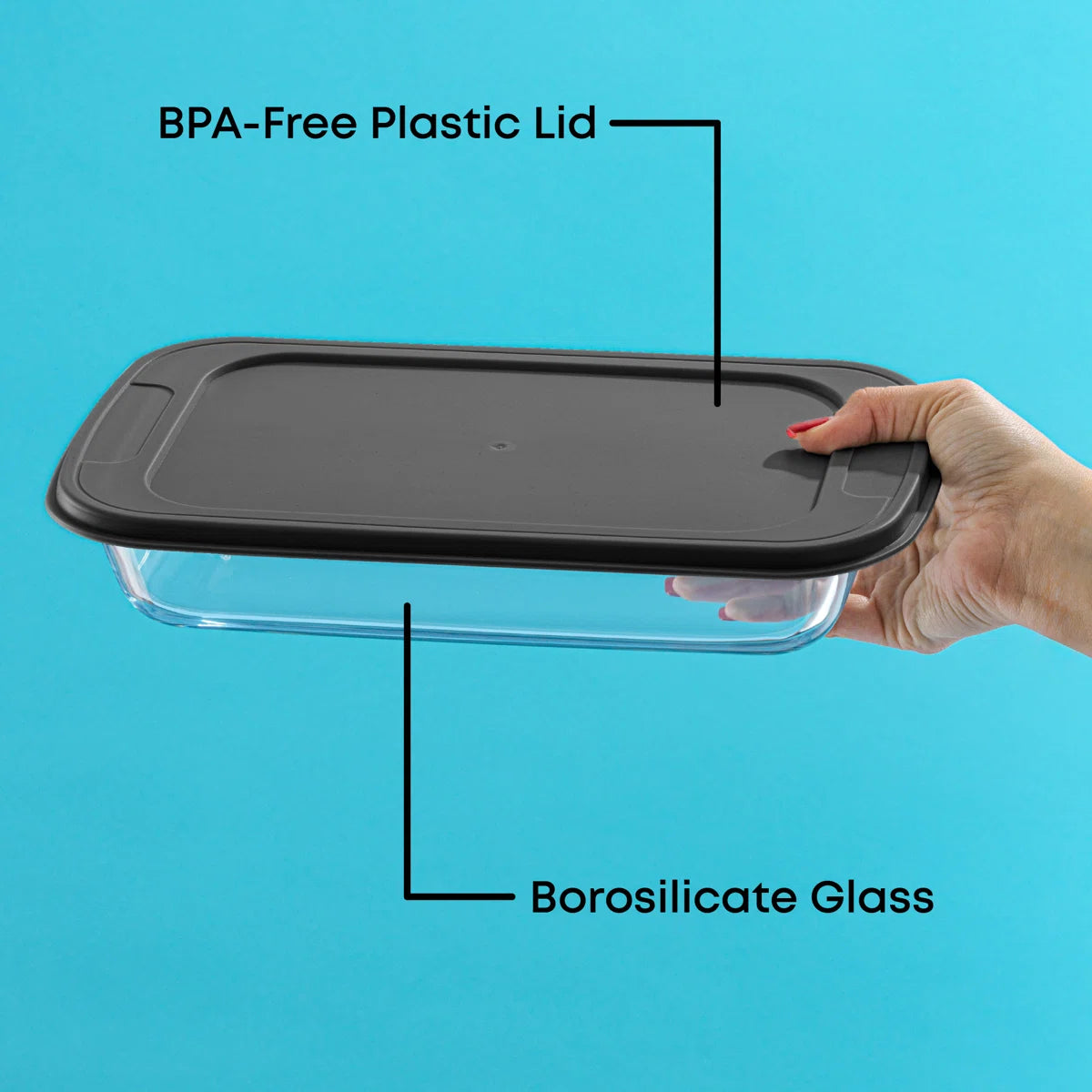8-Piece Rectangular Glass Bakeware Set with Lids