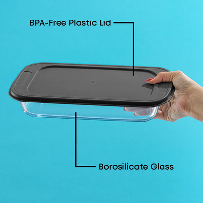 8-Piece Rectangular Glass Bakeware Set with Lids