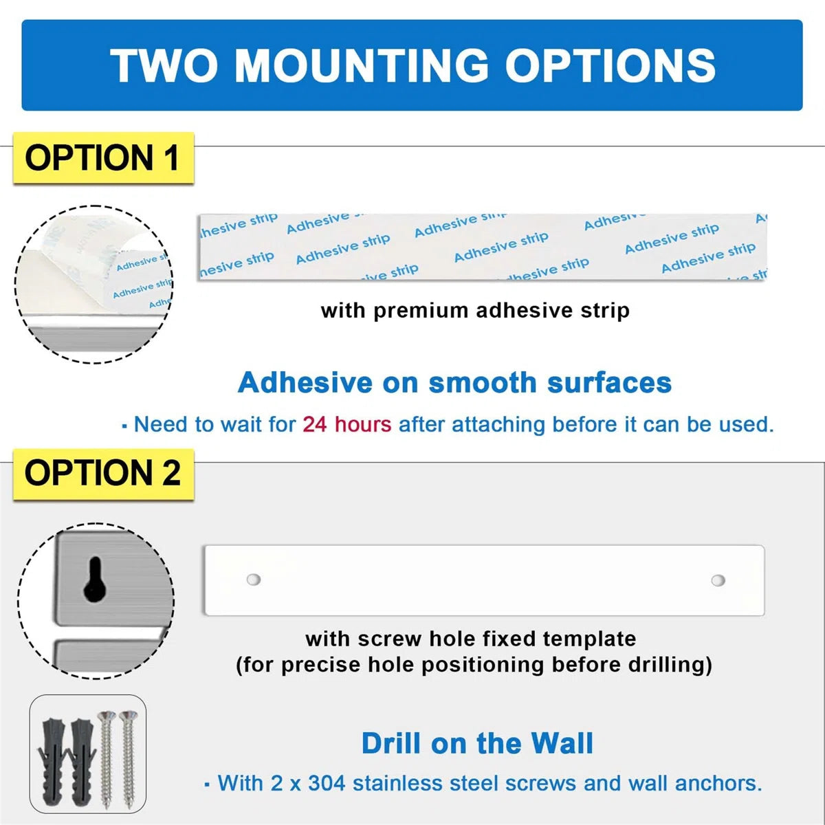 Magnetic Knife Holder For Wall With 12 Hooks