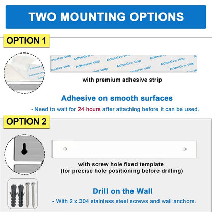 Magnetic Knife Holder For Wall With 12 Hooks