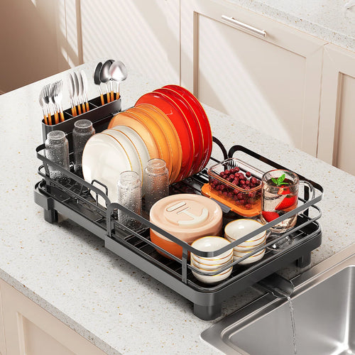 Stainless Steel Expandable Kitchen Dish Drying Rack Drainer