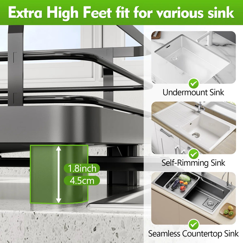 Stainless Steel Expandable Kitchen Dish Drying Rack Drainer