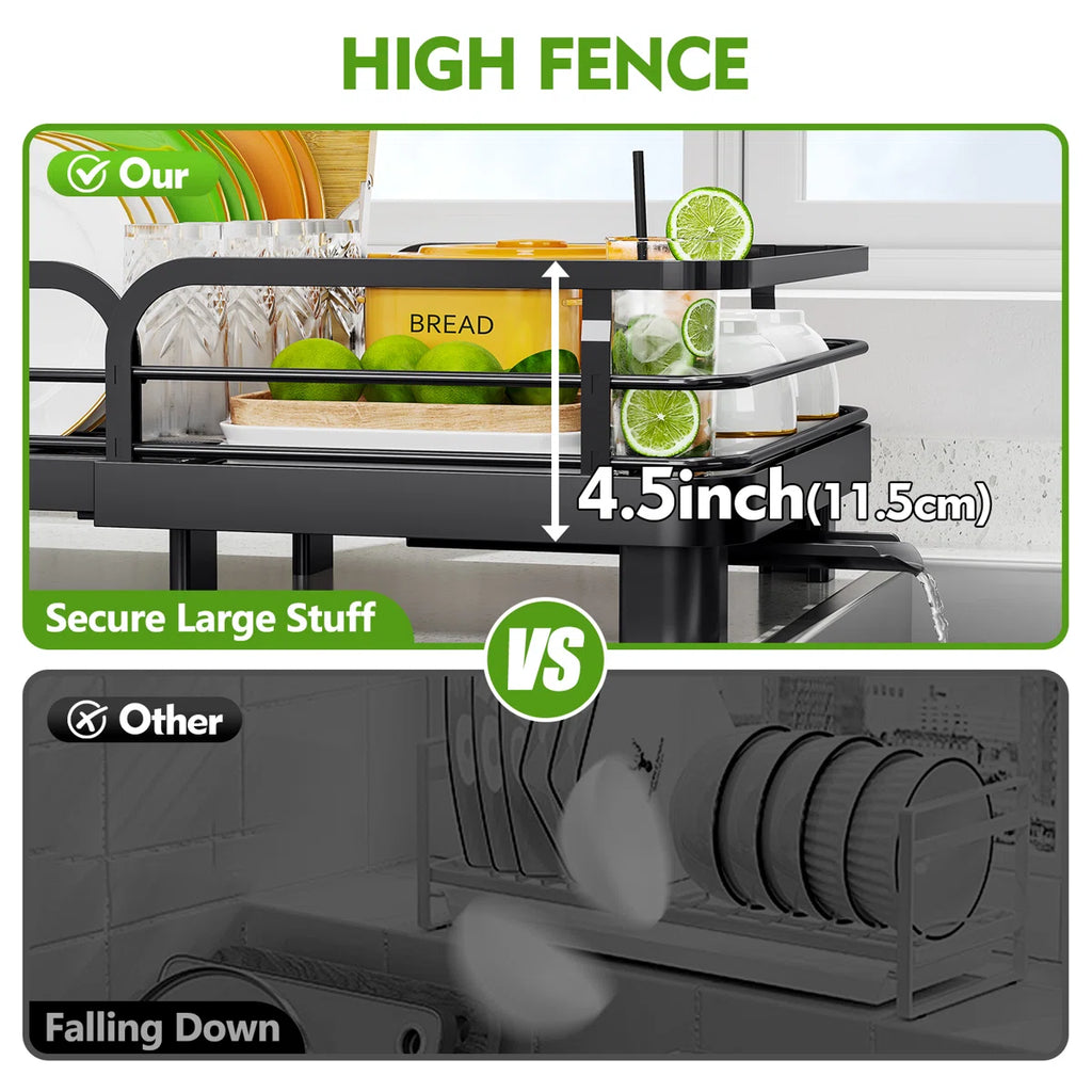 Stainless Steel Expandable Kitchen Dish Drying Rack Drainer